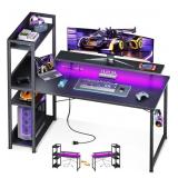 ODK Reversible Gaming Desk With Power Outlets & LE