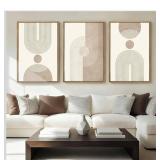 3 Pc. Framed Wall Art - Minimalist Abstract, Neutr