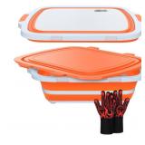 XL Collapsible BBQ Prep Tub with Cutting Board & D