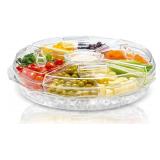 Chefs Star 16" Food Tray with Ice Compartment, Di