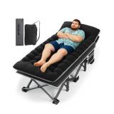 Habutway Camping Cot with Mattress, 32" Extra Wid