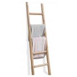 57" Wood Blanket Ladder, Rustic Brown, 5 Rungs