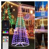 Christmas Tree with Lights Shaped Cone, Outdoor De