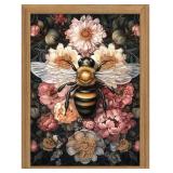 AKWISH Framed Bee With Flowers Vintage Wall Art- 3