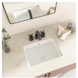 Durable Rectangle Undermount Vanity Sink, White Ce