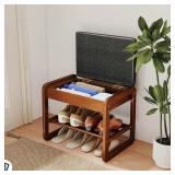 Cuzobro Shoe Rack Bench with Flip Top Storage, 2 T