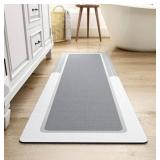 MontVoo Non Slip Bath Mat Rug Runner, ( Grey ),  A