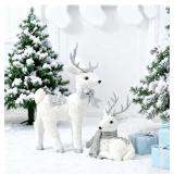 2 Pcs. 15" Christmas Sisal Reindeer Decoration- W