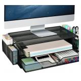Multifunctional Monitor Stand 2 Tier with Drawer a