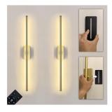 Set of 2 Battery Operated Linear Tube Wall Sconce,