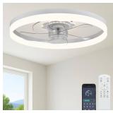 23.6" Ceiling Fan with Light, Low Profile - F