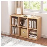 Nelye 6 Cube Organizer Bookcase, Fabric Storage Bi