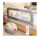 Baby/Toddler Bed Guard Rail, 60" Foldable, Tucks