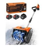 Saker 22V Cordless Electric 12" Snow Shovel--Batt