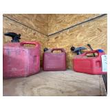 3 Pcs - Plastic 1 Gal & 2 Gal Gas Cans