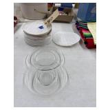 Clear Glass Saucers in Quilted Storage Keeper