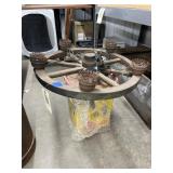 Wooden Chandelier w/ Chimneys in Bucket