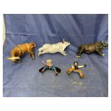 Small Plastic Animals & Bull Rider