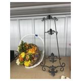 Metal Plate Display Rack & Wicker Baskets