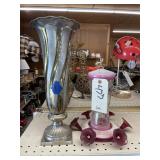 Hummingbird Feeder & Metal Vase