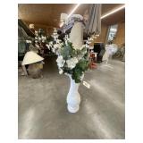 Large Decorative Vase w/Faux Greenery