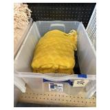 Throw Blankets in Plastic bin