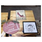 3 Pcs - Metal Sign, Traveler Drawing & Home S
