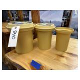 Vintage Yellow Mushroom Canister Set