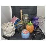 Metal Stand - Glass Vases & Wooden Bird House