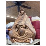 Woman Pottery Statue 21"H