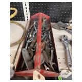 Metal Tray w/Tools - Wrenches - Box Knife