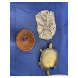 3 Pcs - Home Dï¿½cor - Brass Turtle - Basket
