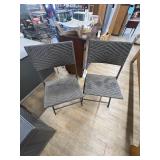 2 Pcs - Patio Folding Chairs w/Woven Seat