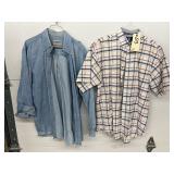 2 Pcs - Button Front Shirts Sz L - Short & Long