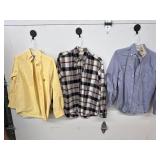 3 Pcs - Button Front Shirts - Long Sleeve