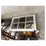 Vintage Wood Paned Window 28"L x 17"W