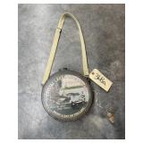 Metal Crystal Lake Canoe Decorative Canteen