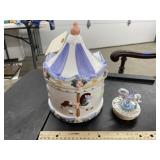 2 Pcs/ Cookie Jar & Carousel Candle Topper