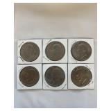 6 - Eisenhower Dollar Coins