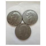 3 - Bicentennial Eisenhower Dollar Coins