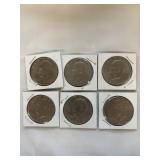 6 - Eisenhower Dollar Coins