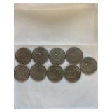 9 - Eisenhower Dollar Coins