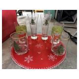 Christmas Tumblers - Placemats in Plastic Tote