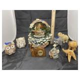 9 Pcs - Glass & Wood Animal Figurines & More