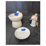 3 Pcs - Cat Bowl - Small Plate - Angel Figurine
