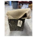 Burlap Sacks - Bed Skirt in Basket