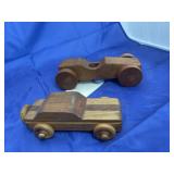2 Pcs - Wooden Cars
