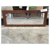 Framed Mirror w/Coat Hooks 35"L x 14"H