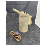 Vintage Hand Planer & Metal Oil Pot