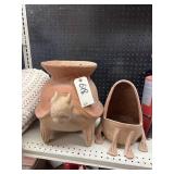 2 Pcs - Turtle & Frog Planters